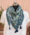 Blue Paisley Printed Scarf