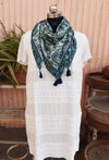 Blue Paisley Printed Scarf