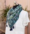 Blue Paisley Printed Scarf
