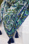 Blue Paisley Printed Scarf