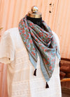 Blue Sea Square Printed Scarf