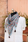 Blue Sea Square Printed Scarf