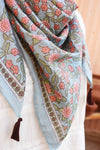 Blue Sea Square Printed Scarf