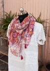 Pink Kaleidoscope Printed Scarf for Women