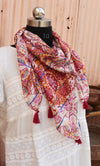 Pink Kaleidoscope Printed Scarf for Women
