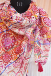 Pink Kaleidoscope Printed Scarf for Women