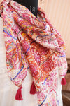 Pink Kaleidoscope Printed Scarf for Women