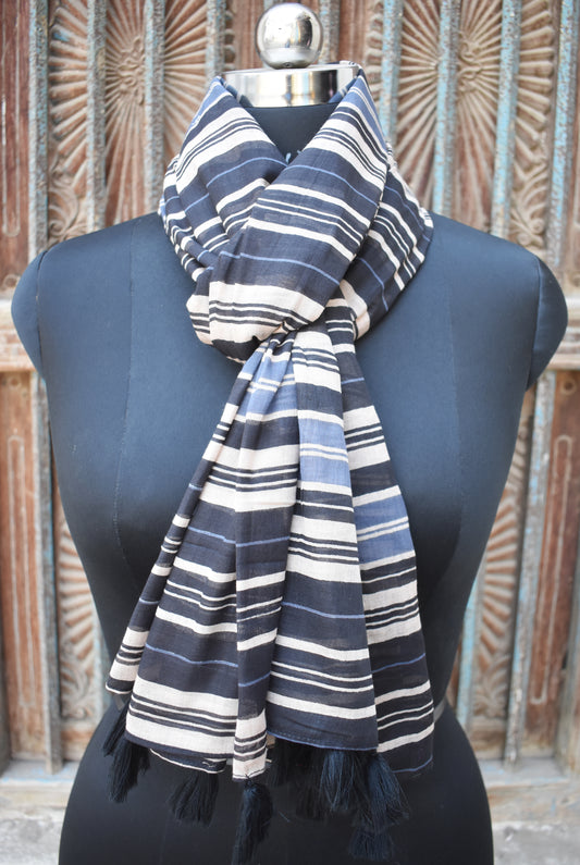 Midnight Loom Voile Printed Scarf